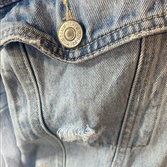 Women’s Forever 21 Distressed Jean Jacket • Medium - Picture 7 of 16